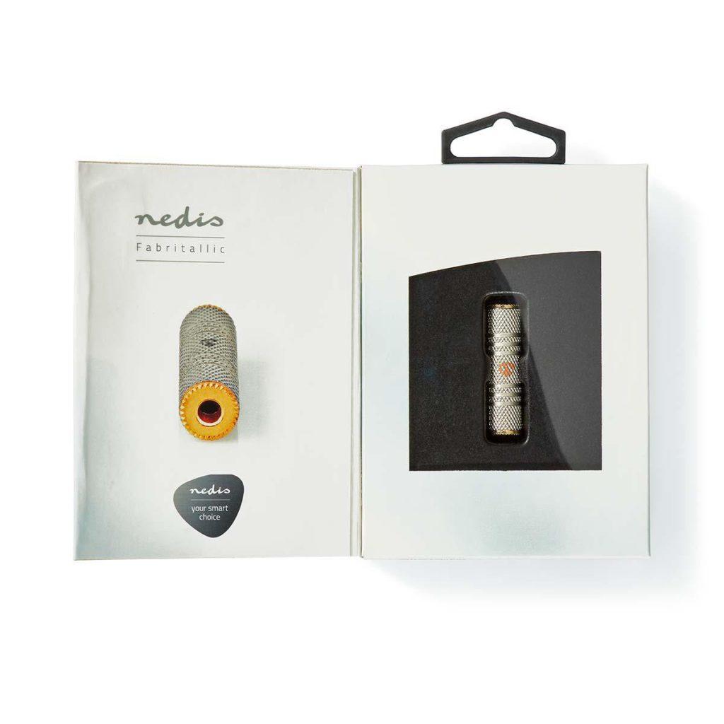 Adaptor Audio Stereo Profesional Jack 35 Mm Mama Jack 35 Mm Mama Fabritallic Nedis Auriu Metal Catb22950gd