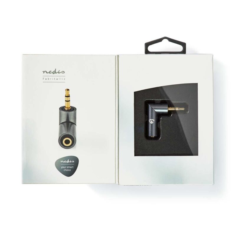 Adaptor Audio Stereo Profesional Jack 35 Mm Tata Jack 35 Mm Mama 90 Grade Metal Fabritallic Nedis Catb22975gy