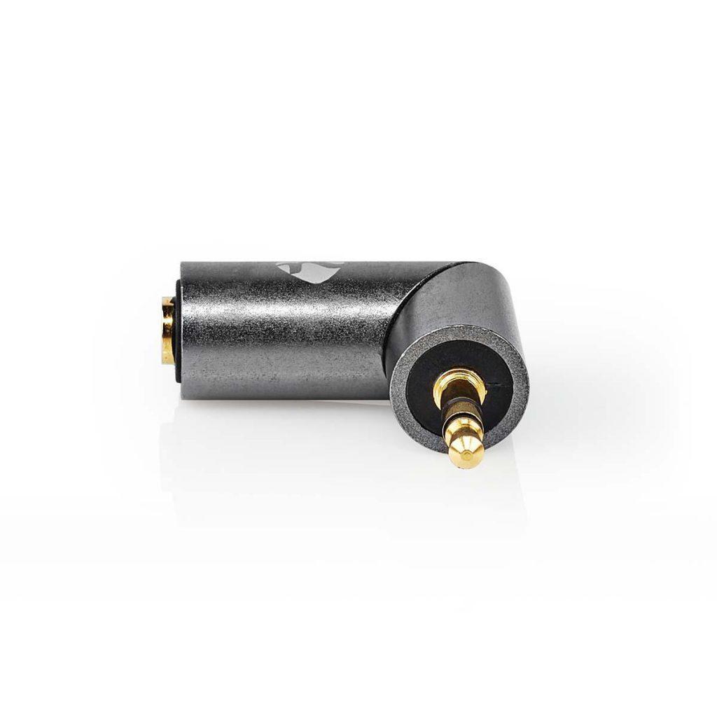 Adaptor Audio Stereo Profesional Jack 35 Mm Tata Jack 35 Mm Mama 90 Grade Metal Fabritallic Nedis Catb22975gy