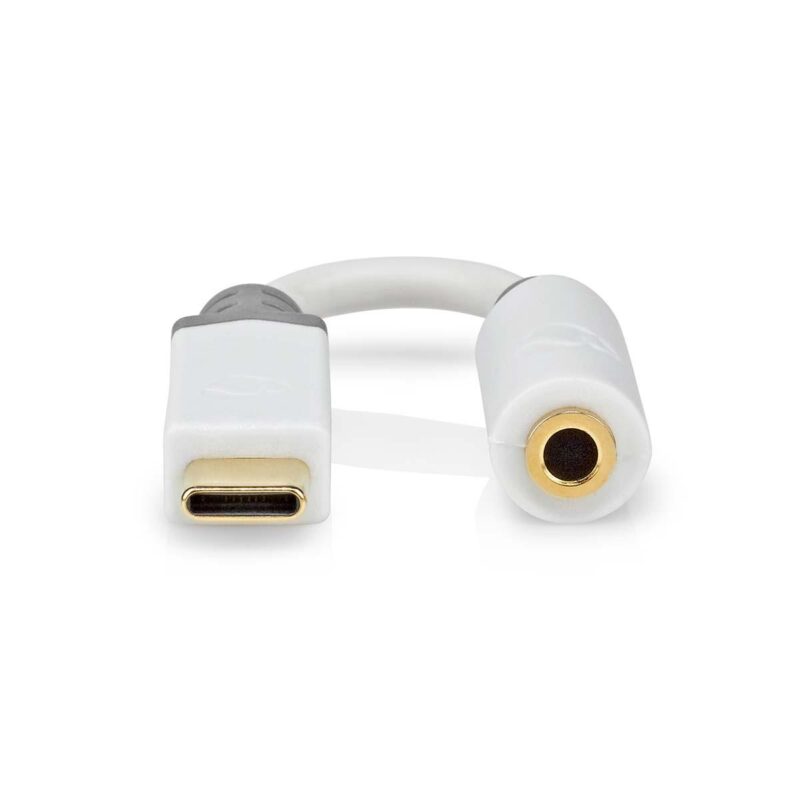 Adaptor Profesional Digital Usb Type C Tata Jack 35 Mm Mama Nedis 01m Alb Contacte Aurite Ccbw65950wt01