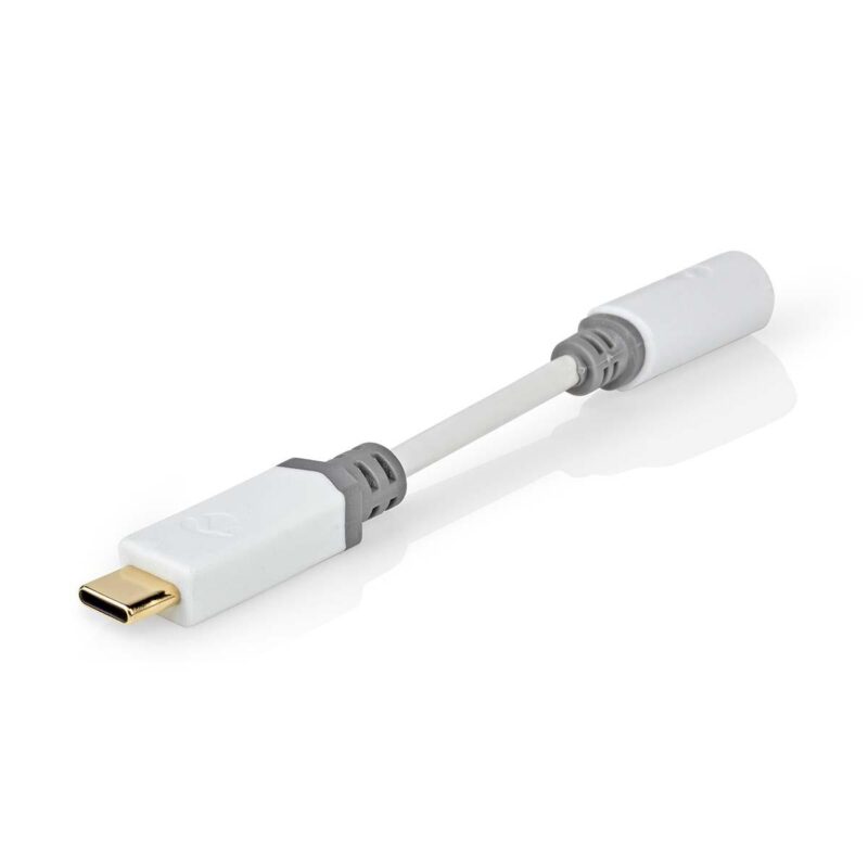 Adaptor Profesional Digital Usb Type C Tata Jack 35 Mm Mama Nedis 01m Alb Contacte Aurite Ccbw65950wt01