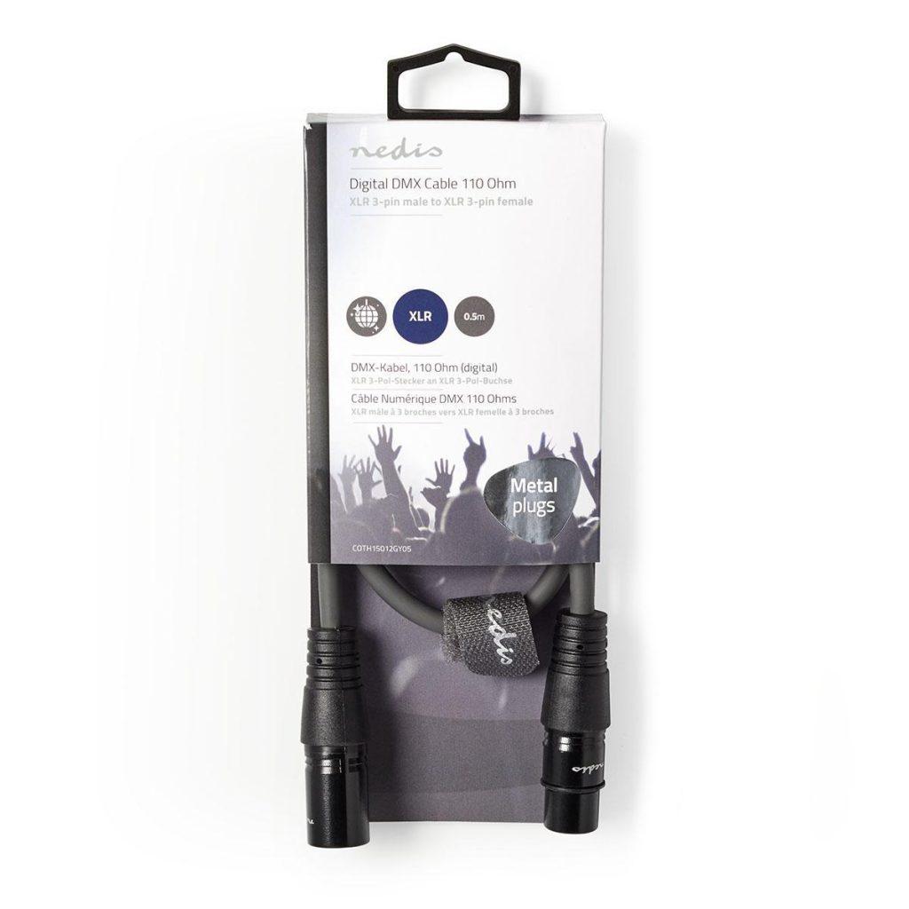 Cablu Digital Dmx Premium Nedis Stereo Xlr 3 Pini Tata Xlr 3 Pini Mama 110ohm 05m Gri Coth15012gy05