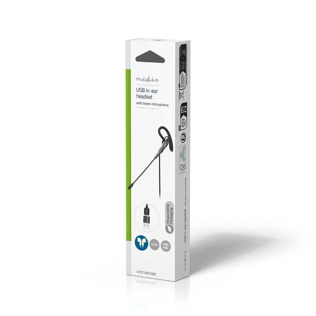 Casti Headset In Ear Usb A Usb Type C 18m Negru Nedis Chstum210bk