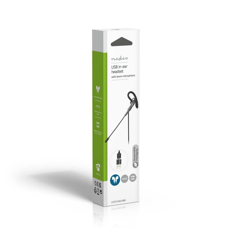 Casti Headset In Ear Usb A Usb Type C 18m Negru Nedis Chstum210bk