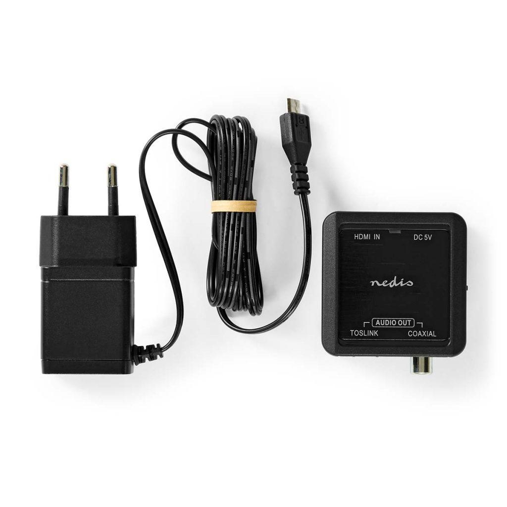 Convertor Audio Digital 1x Hdmi 1x Coax Mama 1x Toslink Negru Nedis Acon3425at