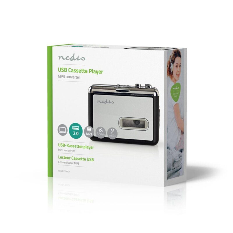 Convertor Caseta In Mp3 Portabil Nedis Cu Cablu Usb Si Software Acgru100gy