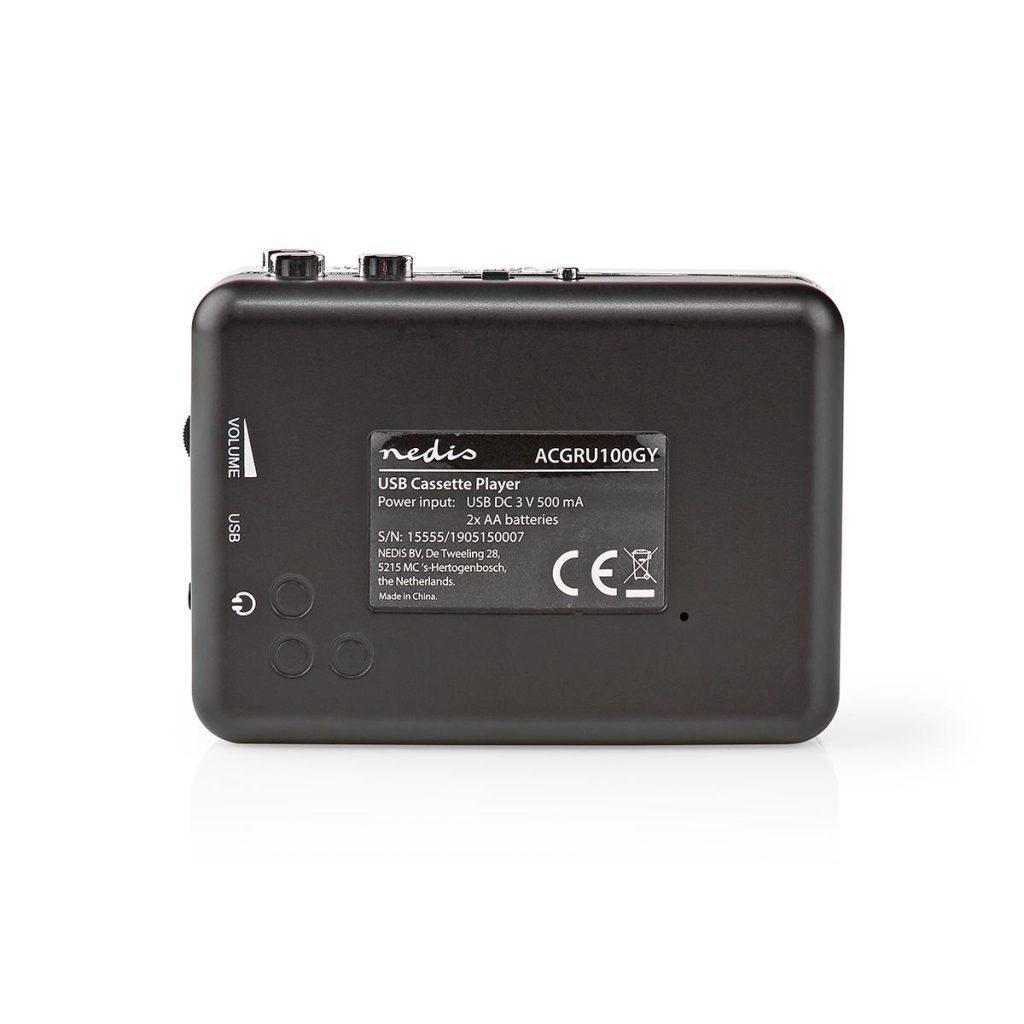 Convertor Caseta In Mp3 Portabil Nedis Cu Cablu Usb Si Software Acgru100gy