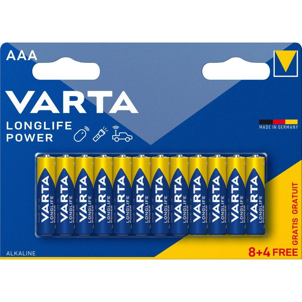 Set Baterii Alcaline R3 Aaa 84buc Blister Longlife Power Varta 4903 84b