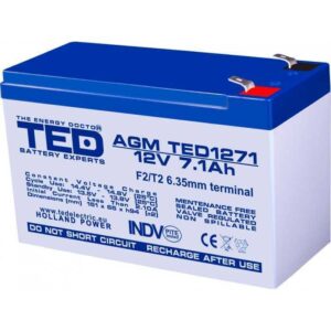 Acumulator AGM VRLA 12V 7.1A 151x65x95mm F2 TED Holland