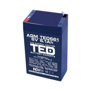 Acumulator AGM VRLA 6V 6.1A 70mm x 48mm x h 101mm F1 TED Battery Expert Holland