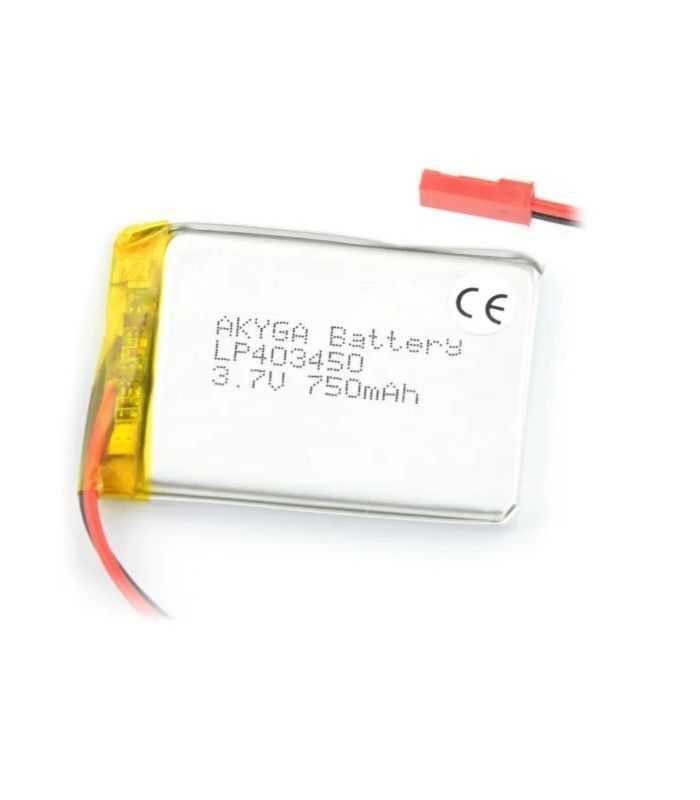 Acumulator Lithium Poliymer 06033 750mah 1s 37v Conector Jst Bec 50x34x4mm Akyga Battery