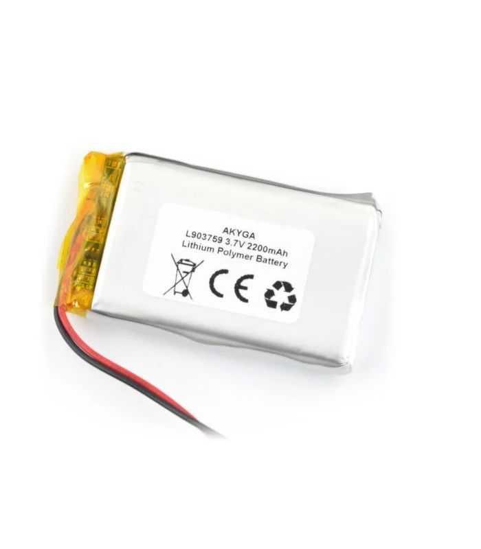 Acumulator Lithium Poliymer 06034 2200mah 1s 37v Cablu 50mm 59x37x9mm Akyga Battery