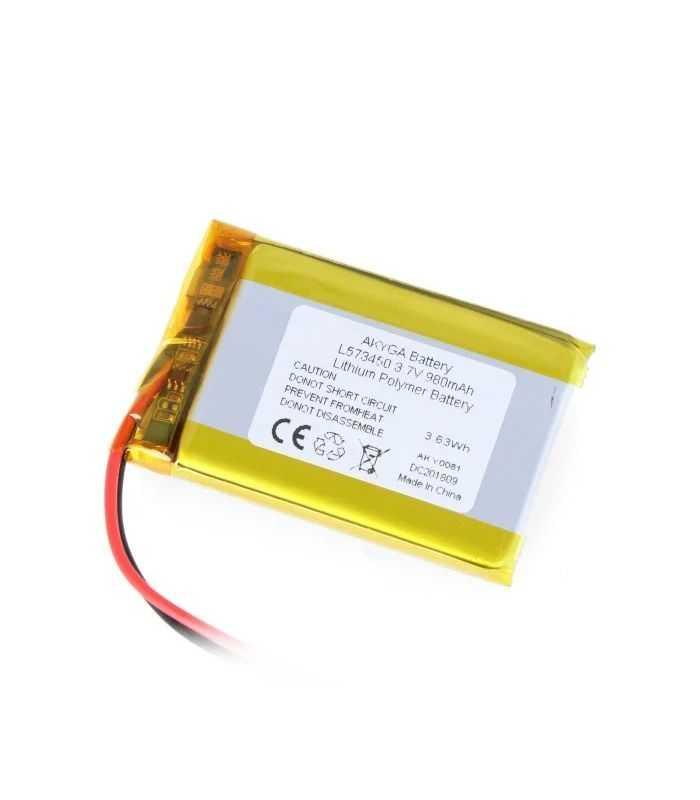 Acumulator Lithium Poliymer 06036 980mAh 1S 3.7V fir cu conector JST-BEC 50x34x6mm AKYGA Battery