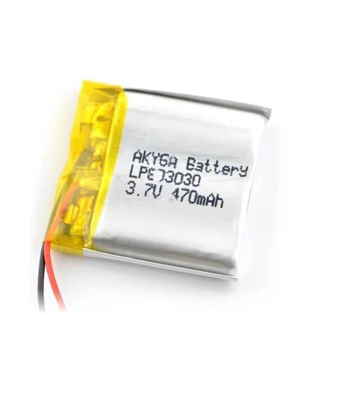 Acumulator Lithium Poliymer 06049 470mAh 1S 3.7V cablu 50mm 30x30x6mm AKYGA Battery