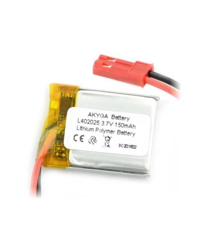 Acumulator Lithium Poliymer 06050 150mah 1s 37v Fir Cu Conector Jst Bec 25x20x4mm Akyga Battery
