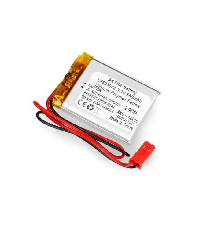 Acumulator Lithium Poliymer 12206 550mAh 1S 3.7V conector JST-BEC 40x30x5mm AKYGA Battery