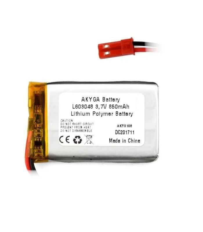 Acumulator Lithium Poliymer 12208 850mah 1s 37v Conector Jst Bec 48x30x6mm Akyga Battery