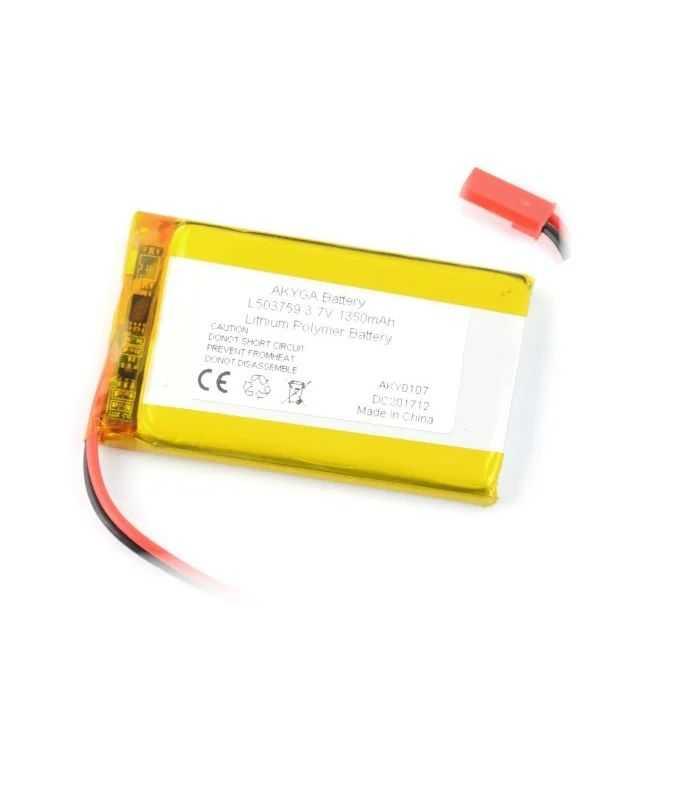 Acumulator Lithium Poliymer 12211 1350mAh 1S 3.7V conector JST-BEC 59x37x5mm AKYGA Battery
