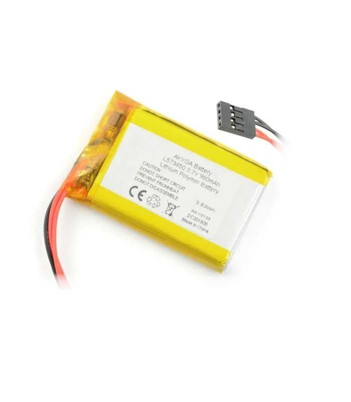 Acumulator Lithium Poliymer 12661 980mah 1s 37v 4 Fire 254mm Conector 50x34x6mm Akyga Battery