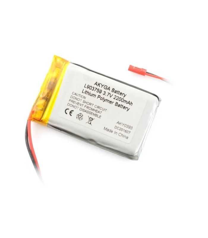 Acumulator Lithium Poliymer 12662 2200mah 1s 37v Conector Jst Bec 59x37x9mm Akyga Battery