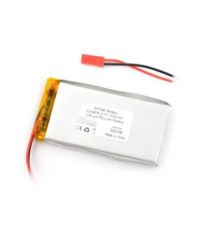 Acumulator Lithium Poliymer 13621 1500mAh 1S 3.7V conector JST-BEC 70x40x6mm AKYGA Battery