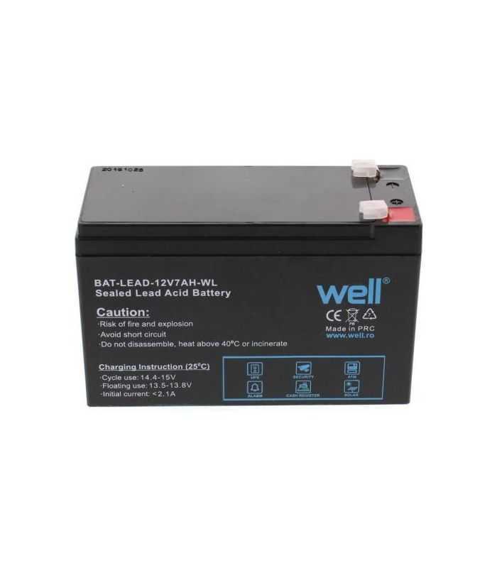 Acumulator Plumb Acid Well 12V 7Ah terminal F1 (4.8mm) 151x65x95mm