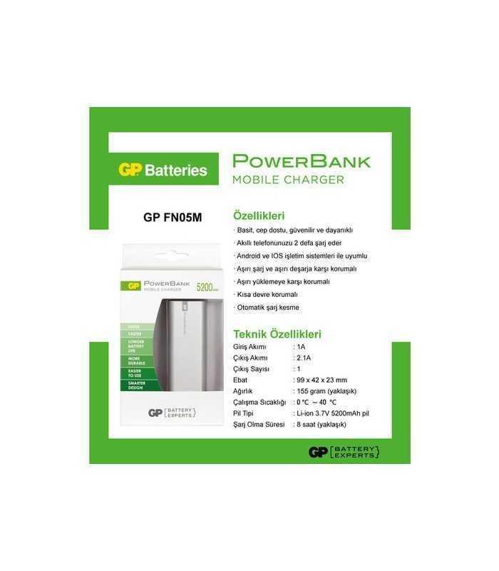 acumulator portabil powerbank 5200mah negru gp 2