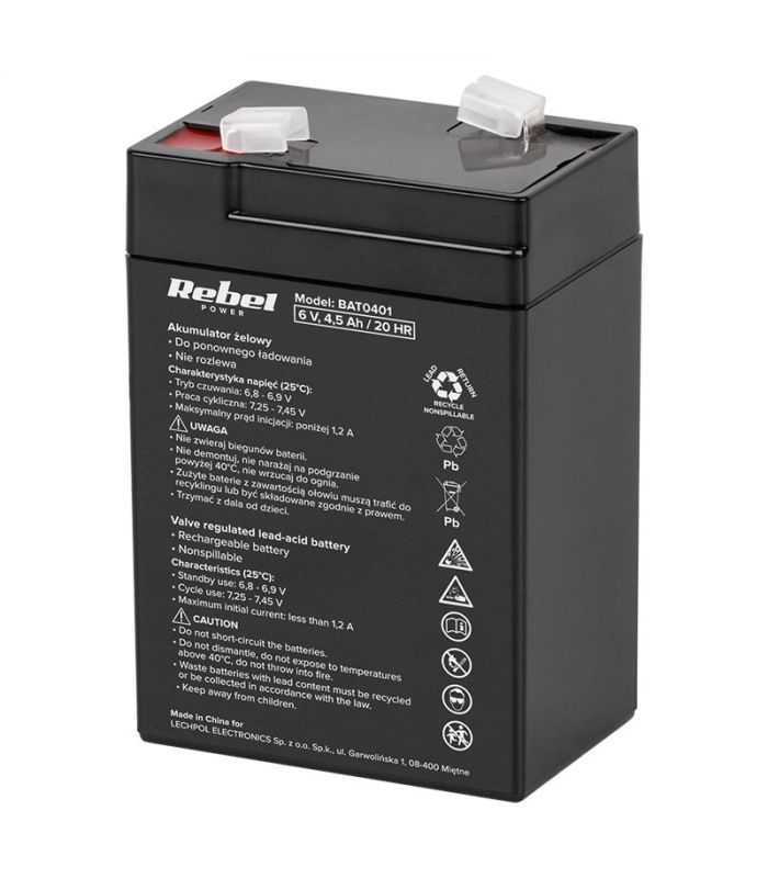 Acumulator stationar SLA Acid Plumb 6V 4.5Ah REBEL