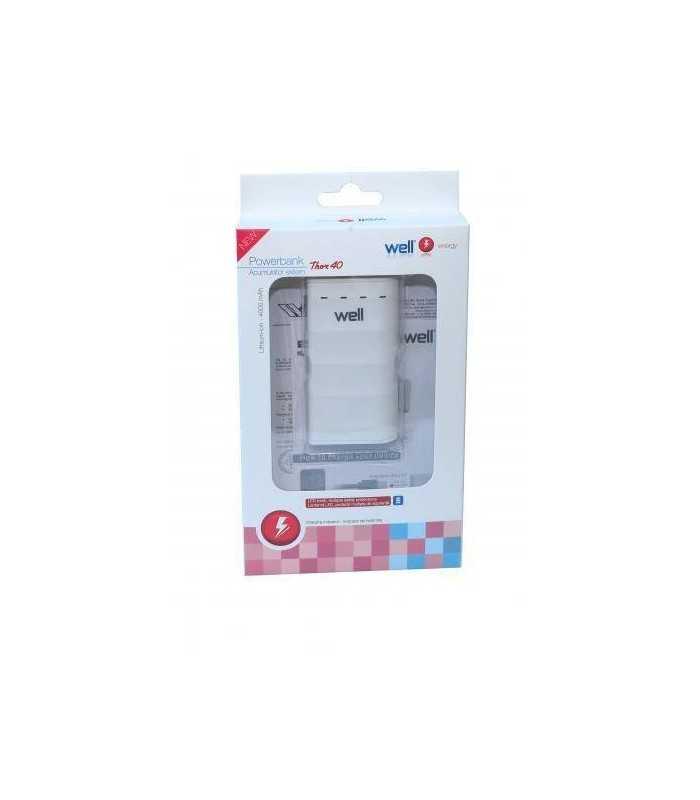 acumulator usb portabil powerbank 4000mah 1a alb well 2