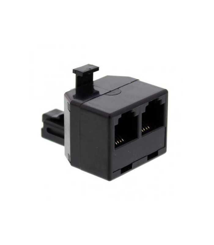 Adaptor 1x RJ11 6P4C tata - 2x RJ11 6P4C mama negru Well
