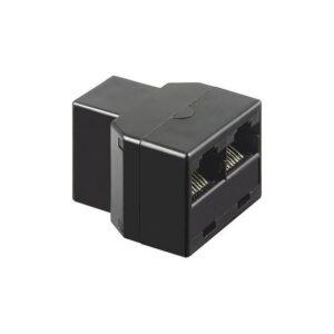 Adaptor 8p8c ISDN RJ45 mama la 2x RJ45 mama negru Goobay