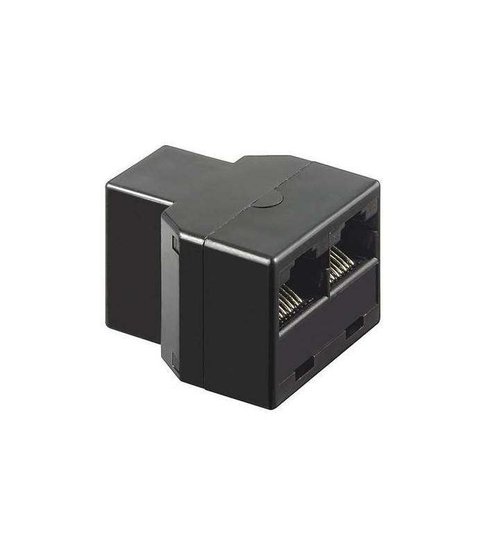 Adaptor 8p8c ISDN RJ45 mama la 2x RJ45 mama negru Goobay