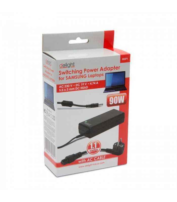 adaptor alimentator incarcator de retea pentru laptop samsung 55x3mm 19v 474a 90w delight 2