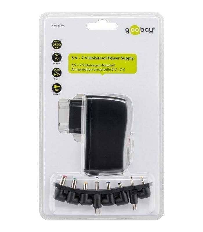 Adaptor alimentator universal in comutatie 3-7V 2.5A 2500mA Goobay 3 adaptor alimentator universal in comutatie 3 7v 25a 2500ma goobay 1