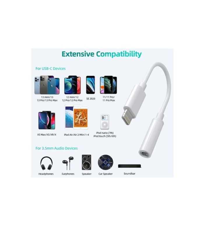 Adaptor Apple Lightning Tata Jack 35 Mm Mama Alb Aux005 Choetech