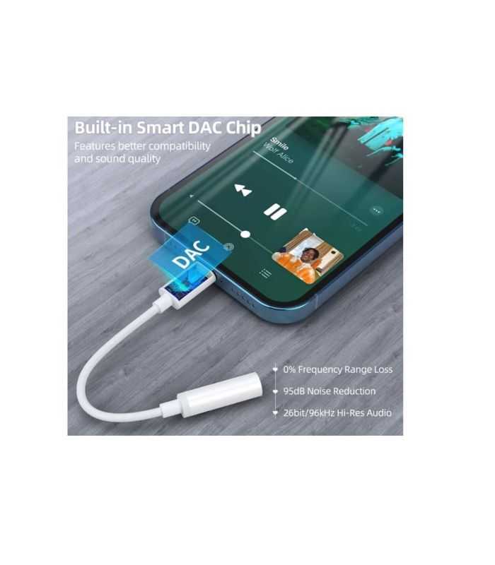 Adaptor Apple Lightning Tata Jack 35 Mm Mama Alb Aux005 Choetech