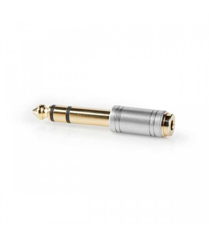 adaptor audio jack 635 mm tata jack 35 mm mama metal argintiu nedis 1