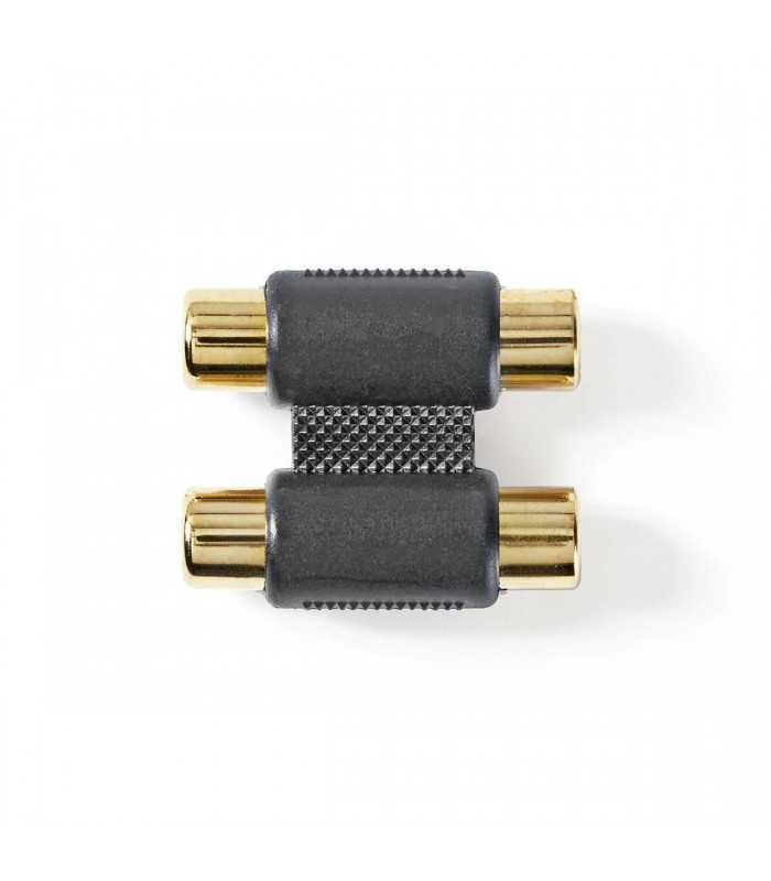 Adaptor audio stereo 2x RCA mama - 2x RCA mama aurit 1buc Nedis