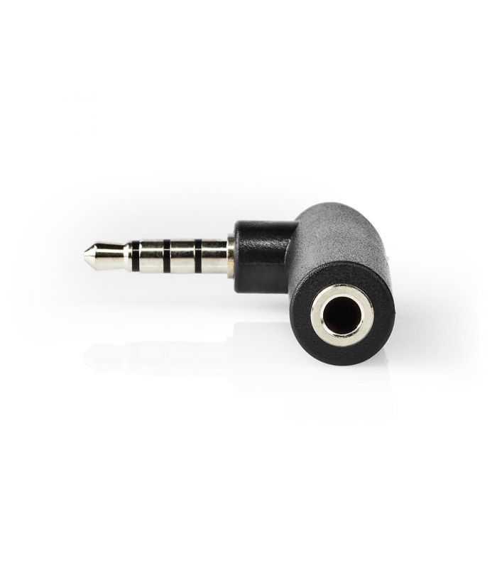 Adaptor audio stereo Jack 3.5 mm tata - 3.5 mm mama cotit 90 4 poli Nedis
