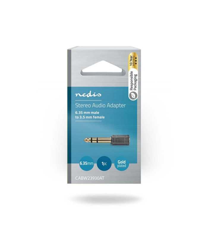 Adaptor Audio Stereo Jack 635 Mm Tata 35 Mm Mama Nedis Cabw23930at
