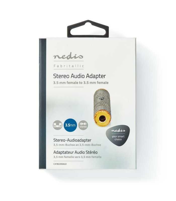 Adaptor Audio Stereo Profesional Jack 35 Mm Mama Jack 35 Mm Mama Fabritallic Nedis Auriu Metal Catb22950gd