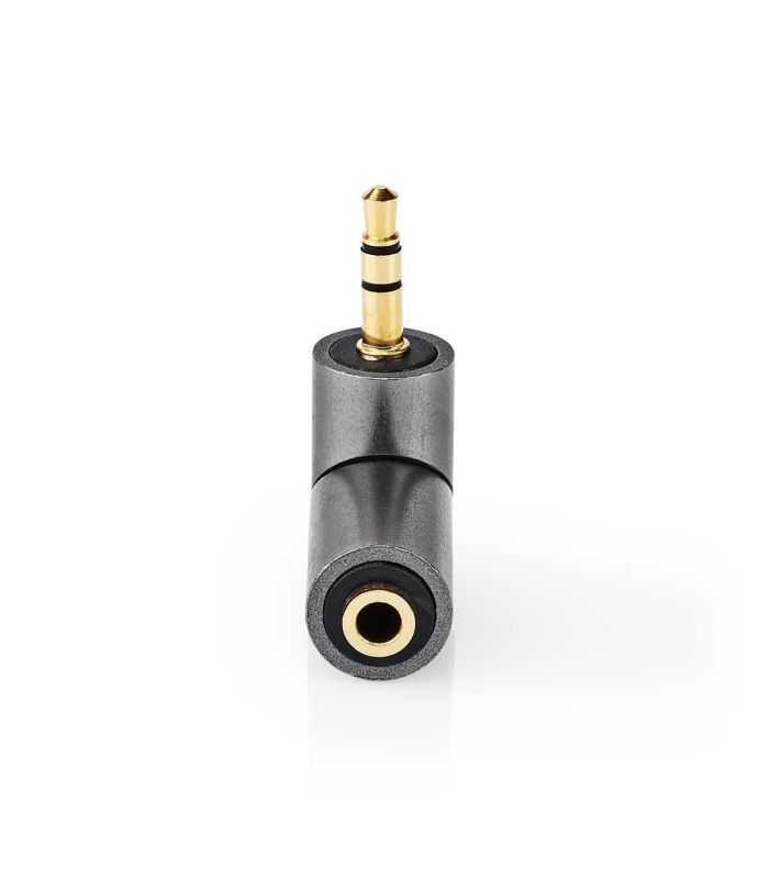 Adaptor Audio Stereo Profesional Jack 35 Mm Tata Jack 35 Mm Mama 90 Grade Metal Fabritallic Nedis Catb22975gy