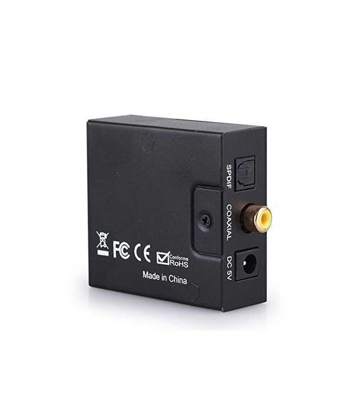 adaptor audio toslink digital la analog 2x rca jack mama 35 mm 1