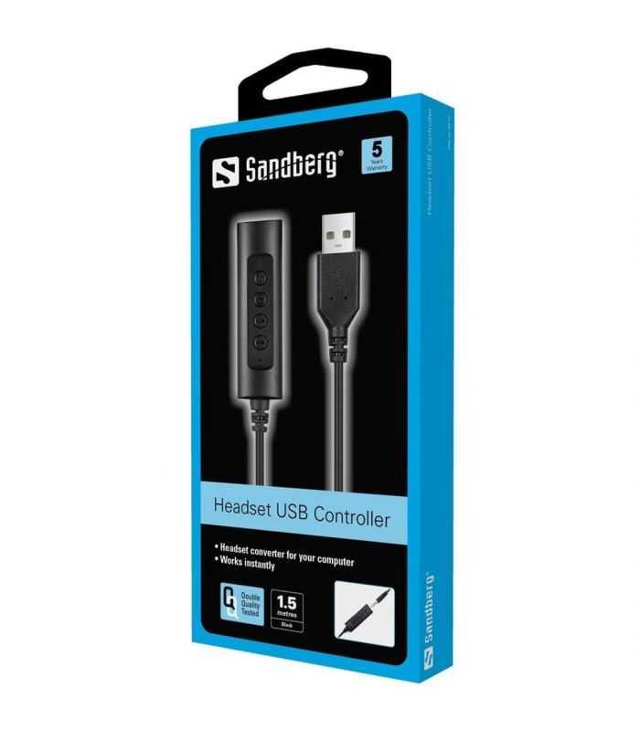 Adaptor Audio Usb Pentru Casti Jack 35 Mm 15m Negru Sandberg 134 17