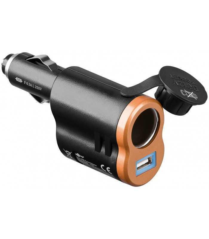 Adaptor bricheta masina 2in1 6A USB 1A Goobay