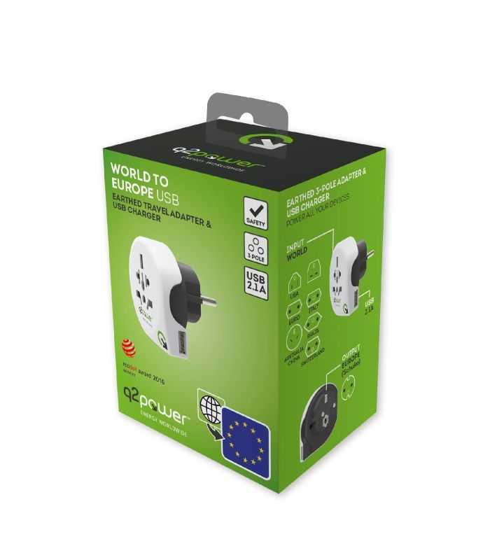 Adaptor Calatorii World To Europe Usb Q2 Australia China Italia Uk Ch Brazil Usa Euro 16a 1100110