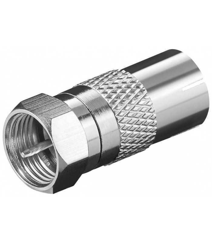 Adaptor coaxial TV mama - F tata din cupru Goobay