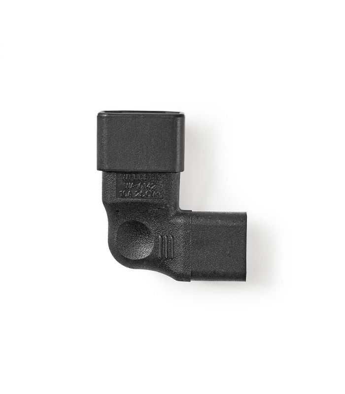 Adaptor Conector Alimentare Iec 320 C13 Mama Iec 320 C14 Tata La 90 Grade Negru Nedis