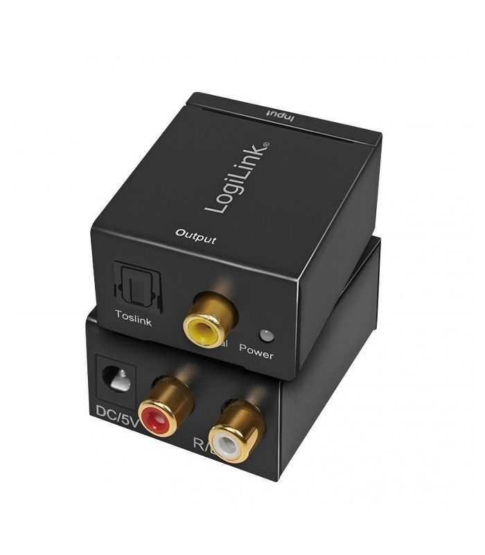 Adaptor Convertor Analogic Digital Intrare 2xrca Mama Toslink Coaxial Didital Audio Logilink Ca0102