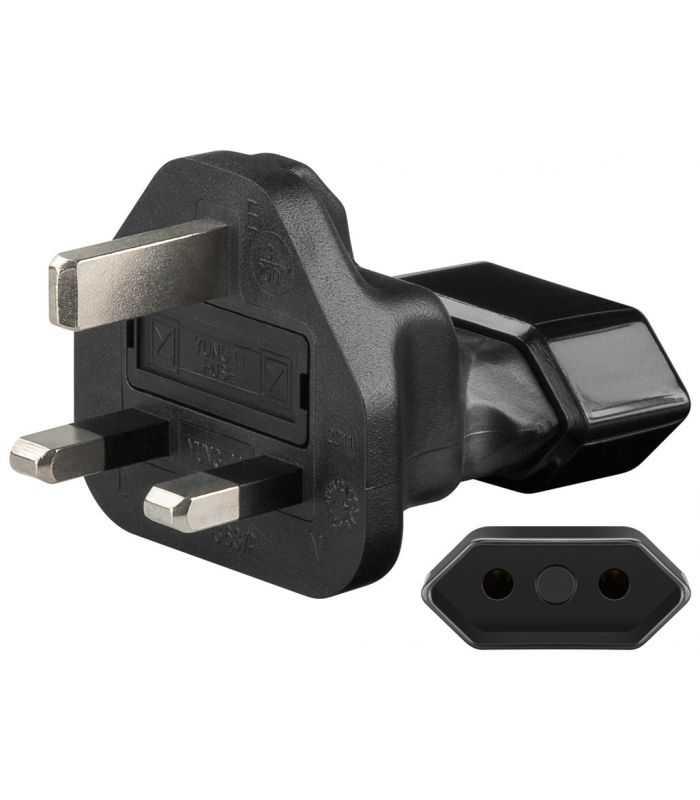 Adaptor de retea Europa EURO mama - UK Marea Britanie tata 3A negru Goobay 95303